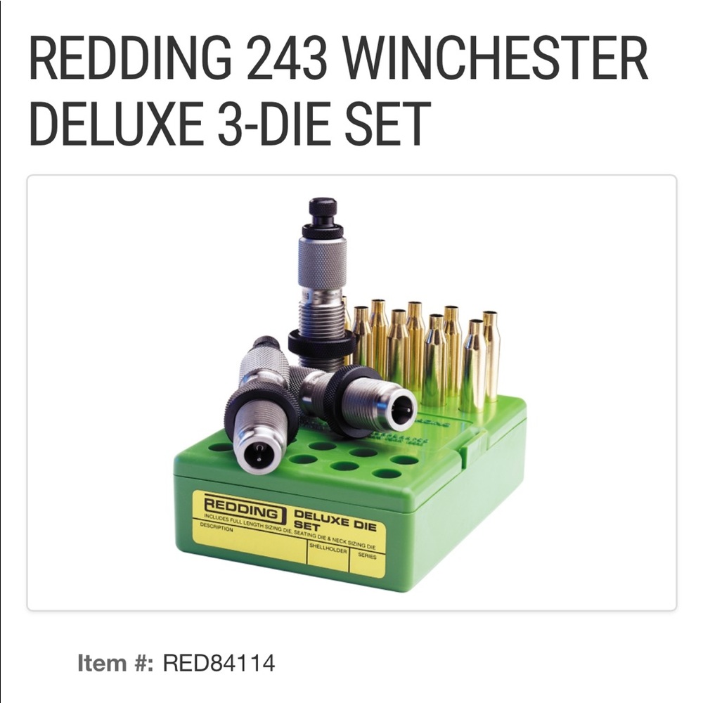 REDDING 243 WINCHESTER DELUXE 3-DIE SET